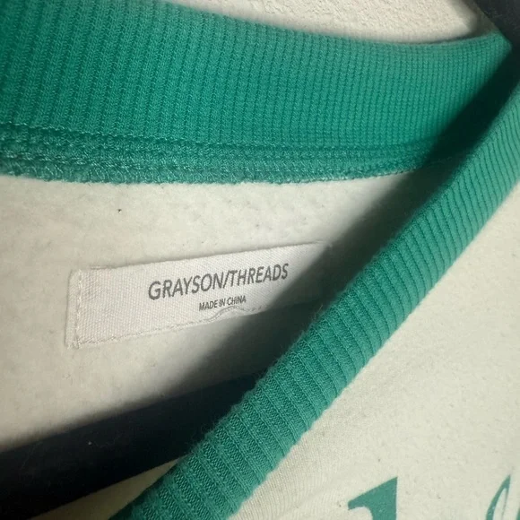 Grayson Threads Sweatshirt Crewneck Pickleball Club of Malibu Green White Preppy - Picture 6 of 7